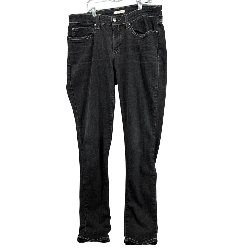 Eileen Fisher Denim Skinny‎ Jeans Black Wash Stretch Casual Pants Women's Size 8